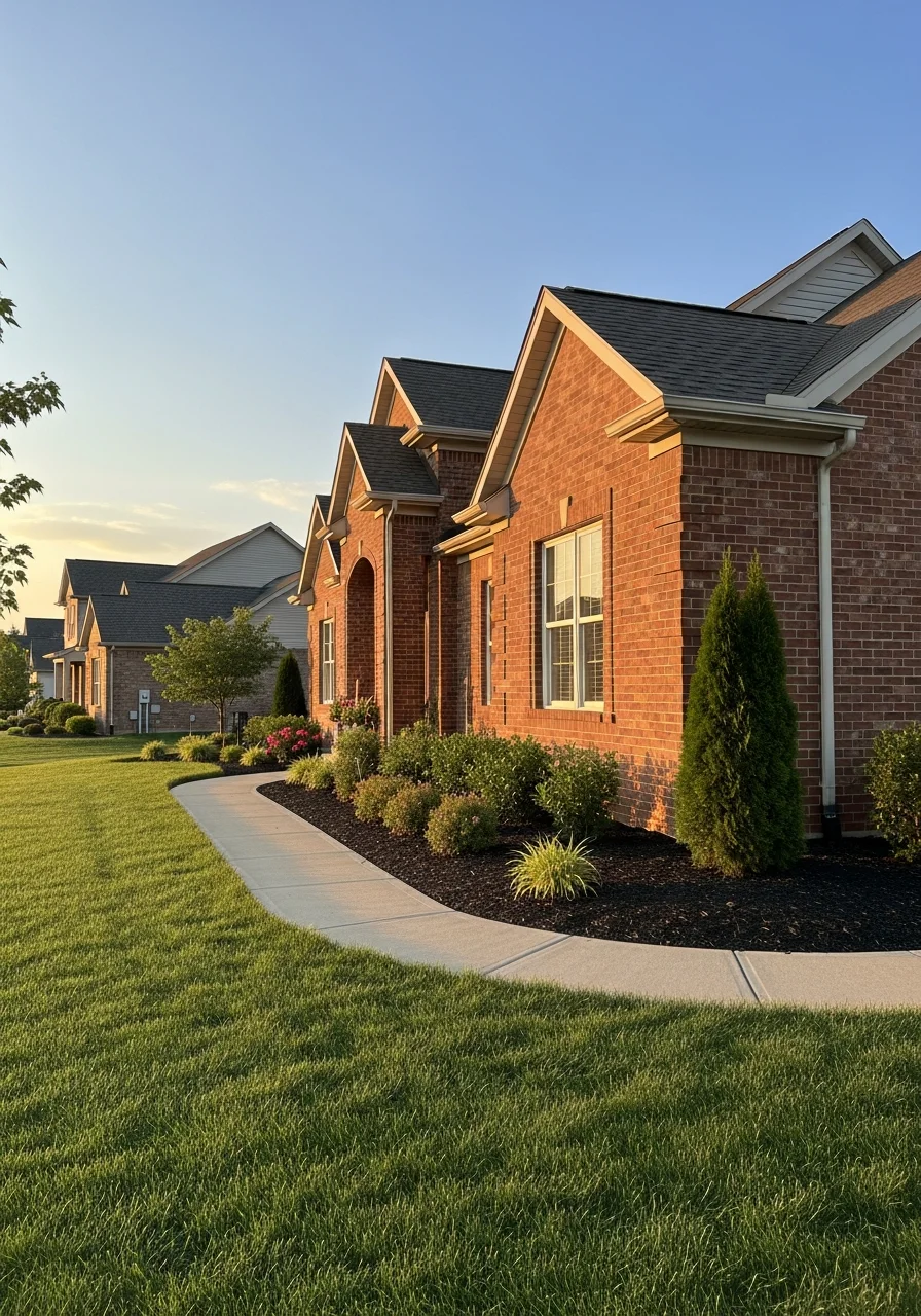 Portrait-style view of a Medina County residential property with manicured lawn and well-maintained exterior details.